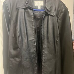Worthington Black Leather Coat for women